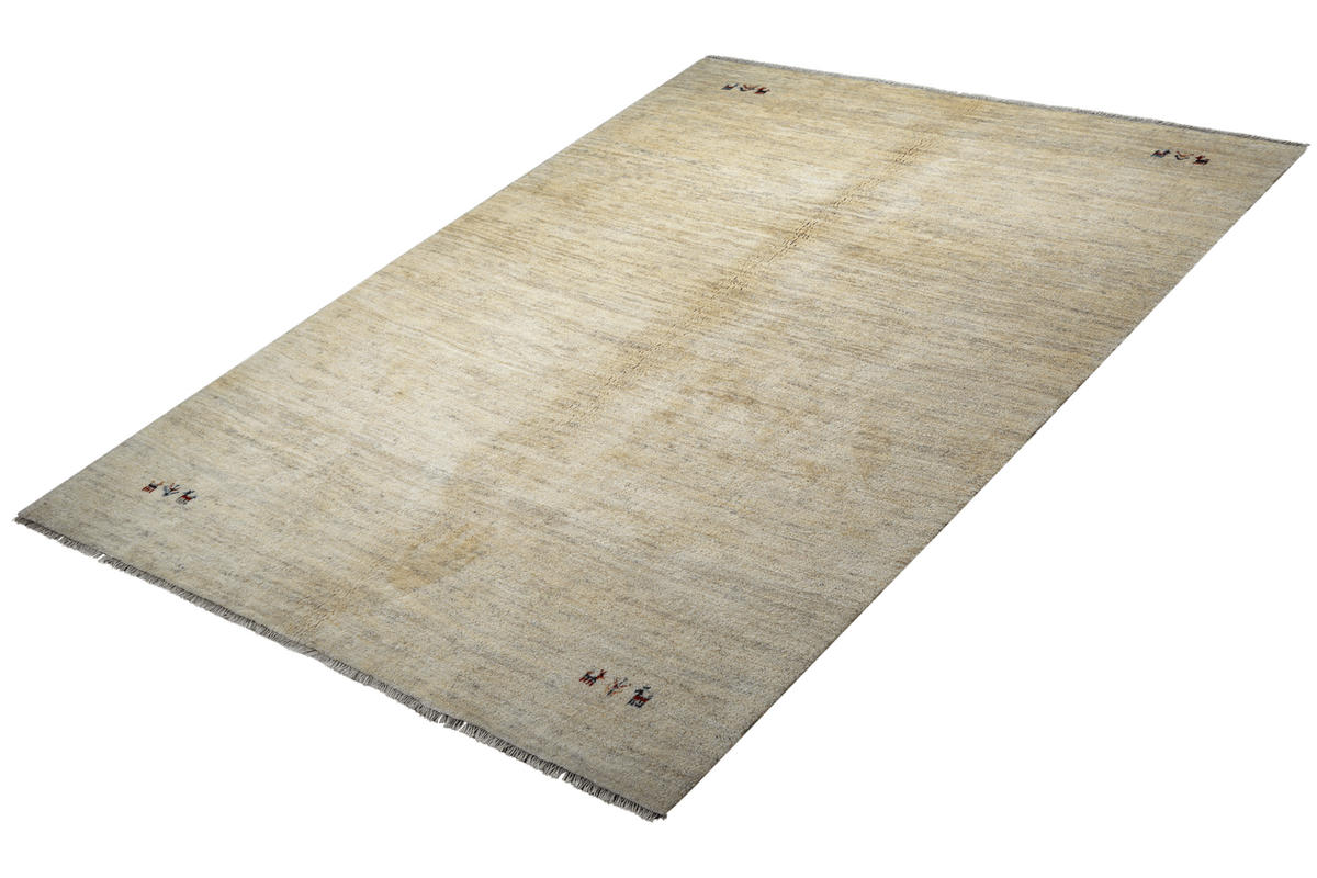 GABBEH-TEPPICH handgeknüpft Beige 242/177 cm Schurwolle - Beige, Textil (177/242cm) - Looma