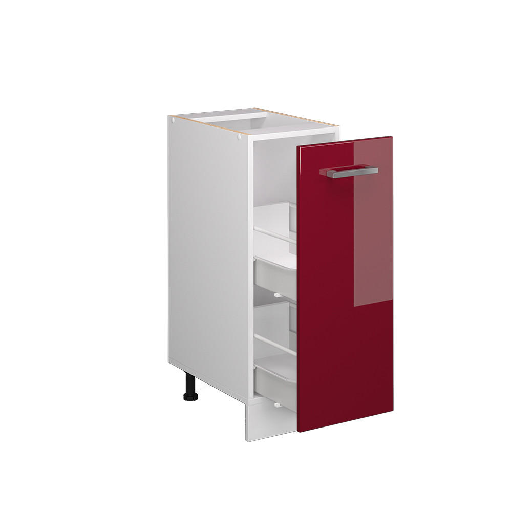 APOTHEKERSCHRANK R-Line Rot Hochglanz 30 cm ohne Arbeitsplatte - Bordeaux/Rot, Holzwerkstoff (30/81.6/46cm) - Vicco