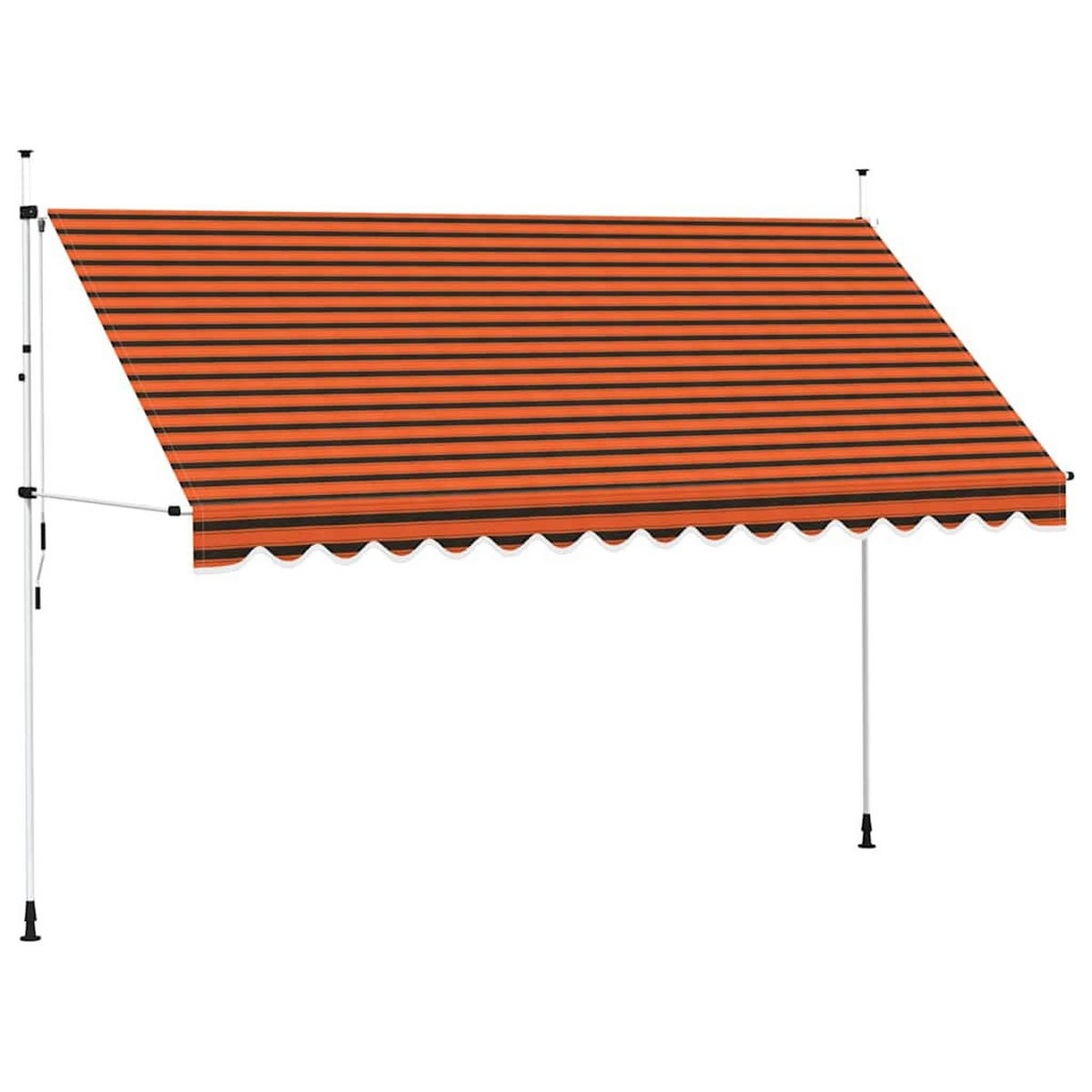 EINZIEHBARE Markise Handbetrieben 400 cm Orange und Braun - Multicolor, Textil (400/1/1cm) - furnicato