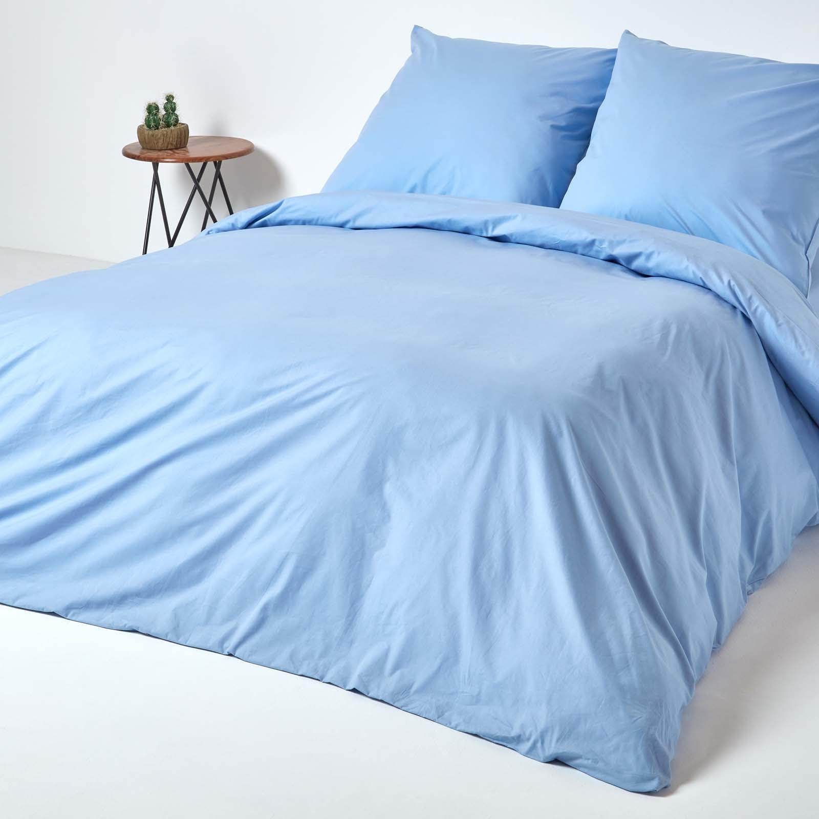 BETTWÄSCHE Perkal Fadendichte 200 - Blau, Textil (240/220cm) - Homescapes