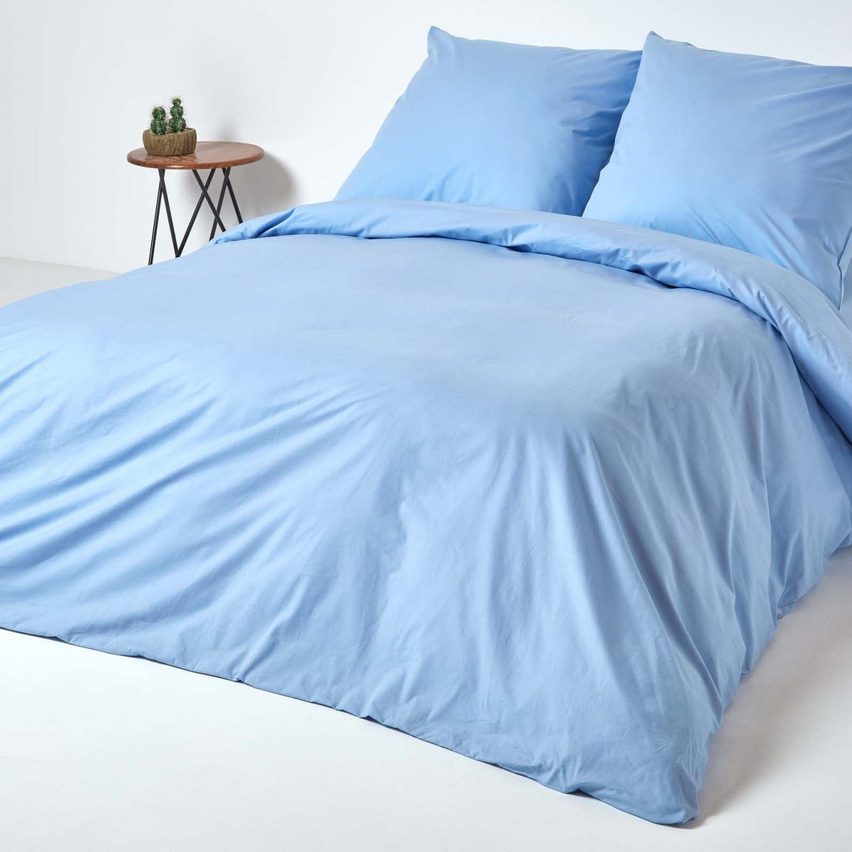 BETTWÄSCHE Perkal Fadendichte 200 - Blau, Textil (240/220cm) - Homescapes