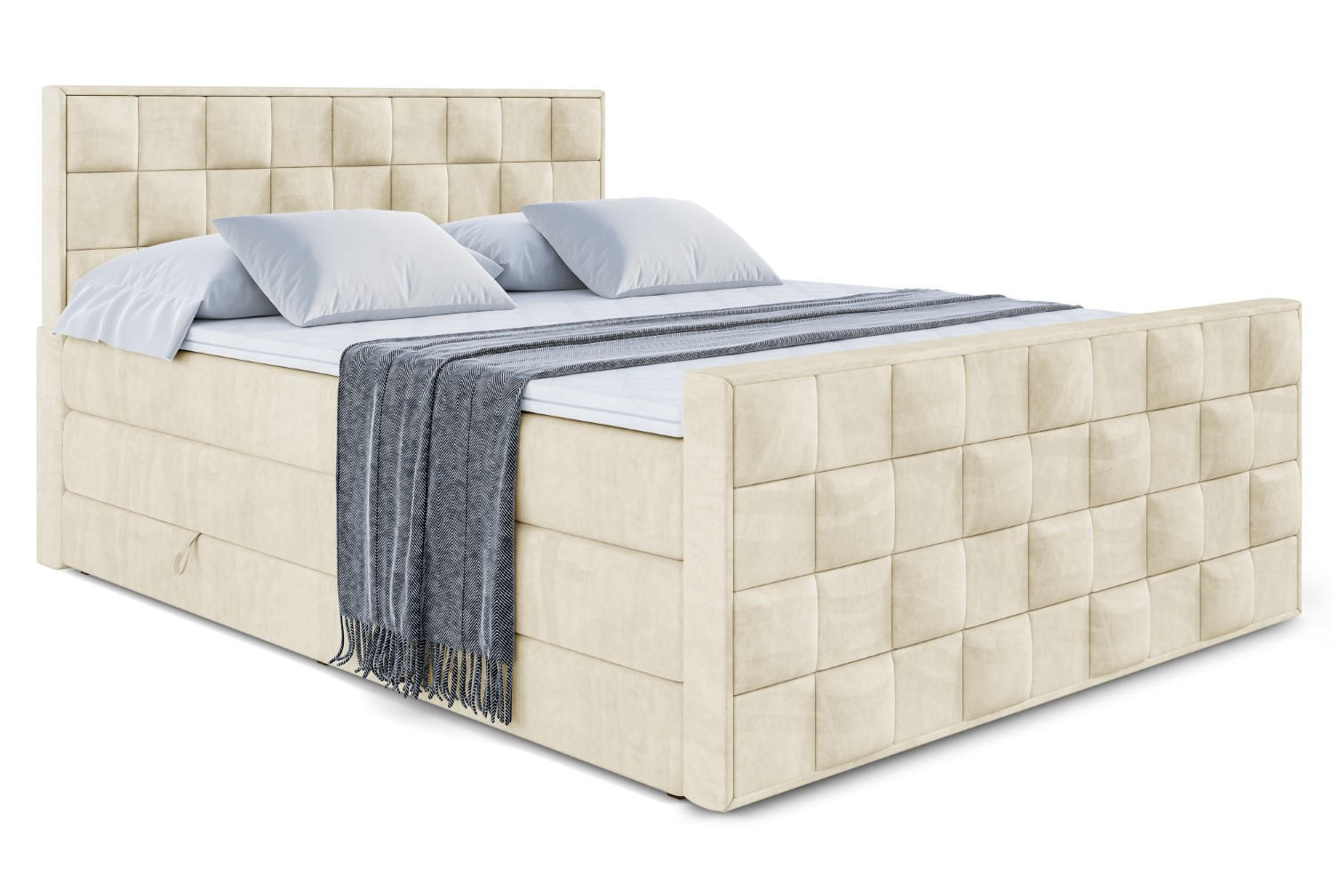 BOXSPRINGBETT ZAFIRA KING - 180 x 200 - H3/H4 - Beige - Beige, Holzwerkstoff (180/200cm) - ALTDECOR