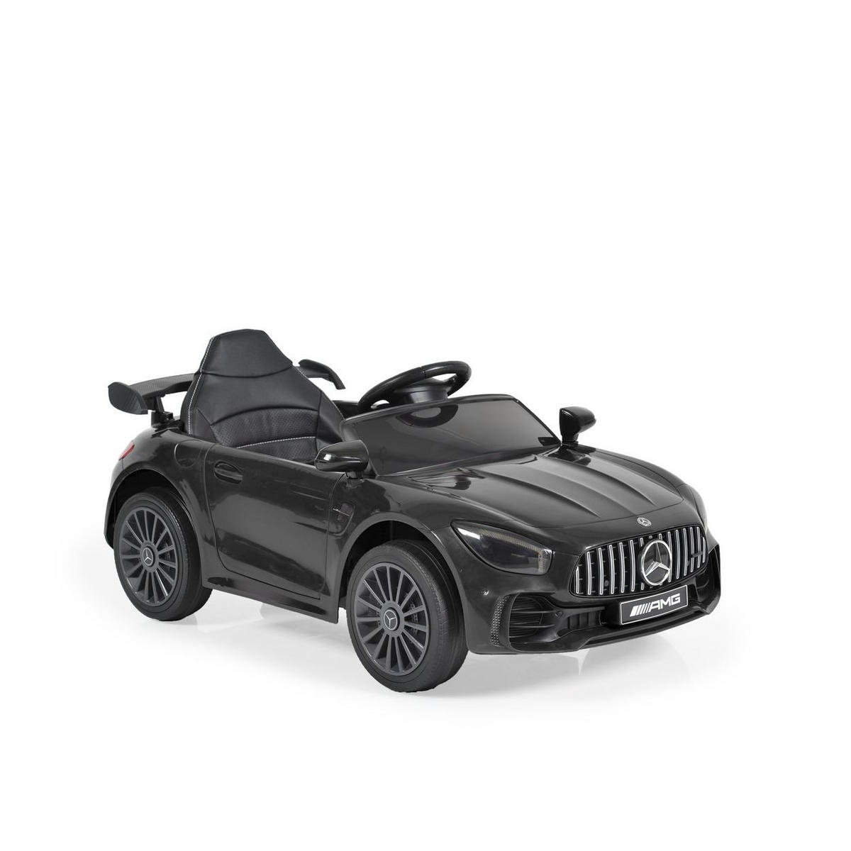ELEKTROAUTO Mercedes AMG GTR schwarz EVA-Reifen, Musikeffekte, Fernbedienung - Schwarz, Kunststoff (99/55/41cm) - Moni