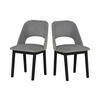 STUHL 2er Set MONTI 2, schwarz, aragon 93 - Schwarz/Grau, Holz (45/82/40cm) - Leaf Design