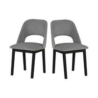 STUHL 2er Set MONTI 2, schwarz, aragon 93 - Schwarz/Grau, Holz (45/82/40cm) - Leaf Design