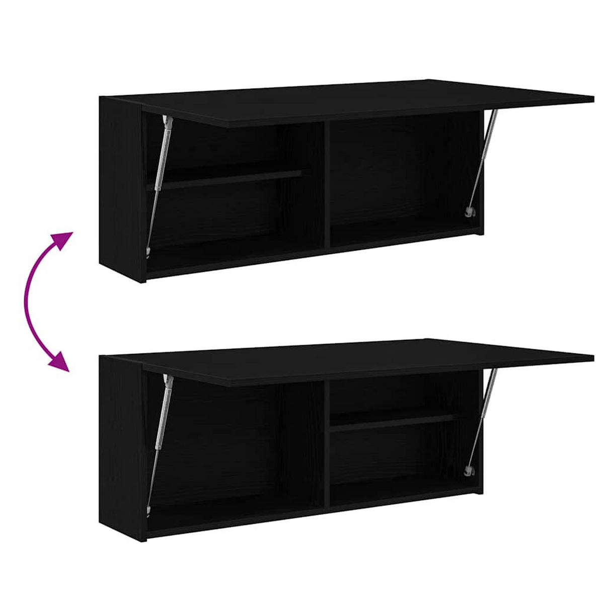 BAD-WANDSCHRANK Schwarz 100/25/40 Cm Holzwerkstoff - Schwarz, Holzwerkstoff (25/40/100cm) - vidaXL
