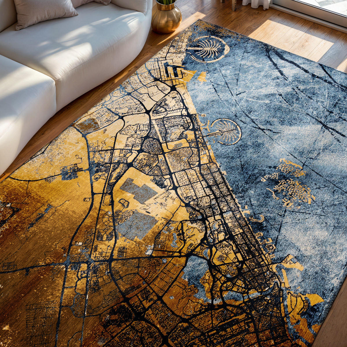 TEPPICH Gold Sea Dubai 100/140 cm - Multicolor, Textil (100/140cm) - Louis De Poortere