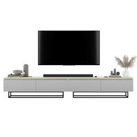 TV-LOWBOARD 2-er Set Selene Weiß Matt mit Metallrahmen 140 cm - Schwarz/Weiß, Holzwerkstoff/Metall (280/44/35cm) - Meble Lindner