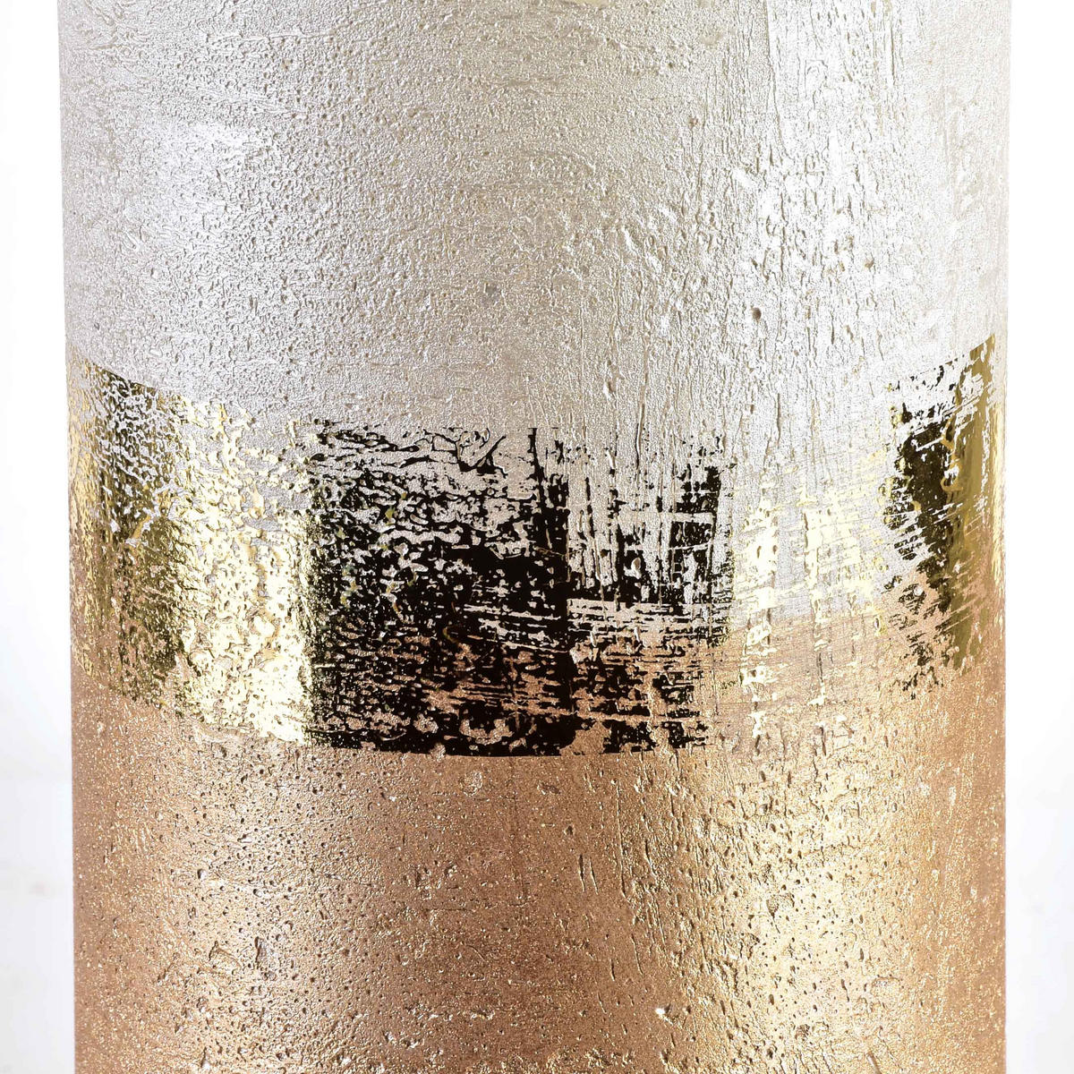 KERZE Ombre Weiß 12/12/36 cm Naturmaterial - Weiß, Naturmaterialien (36cm) - Mondex