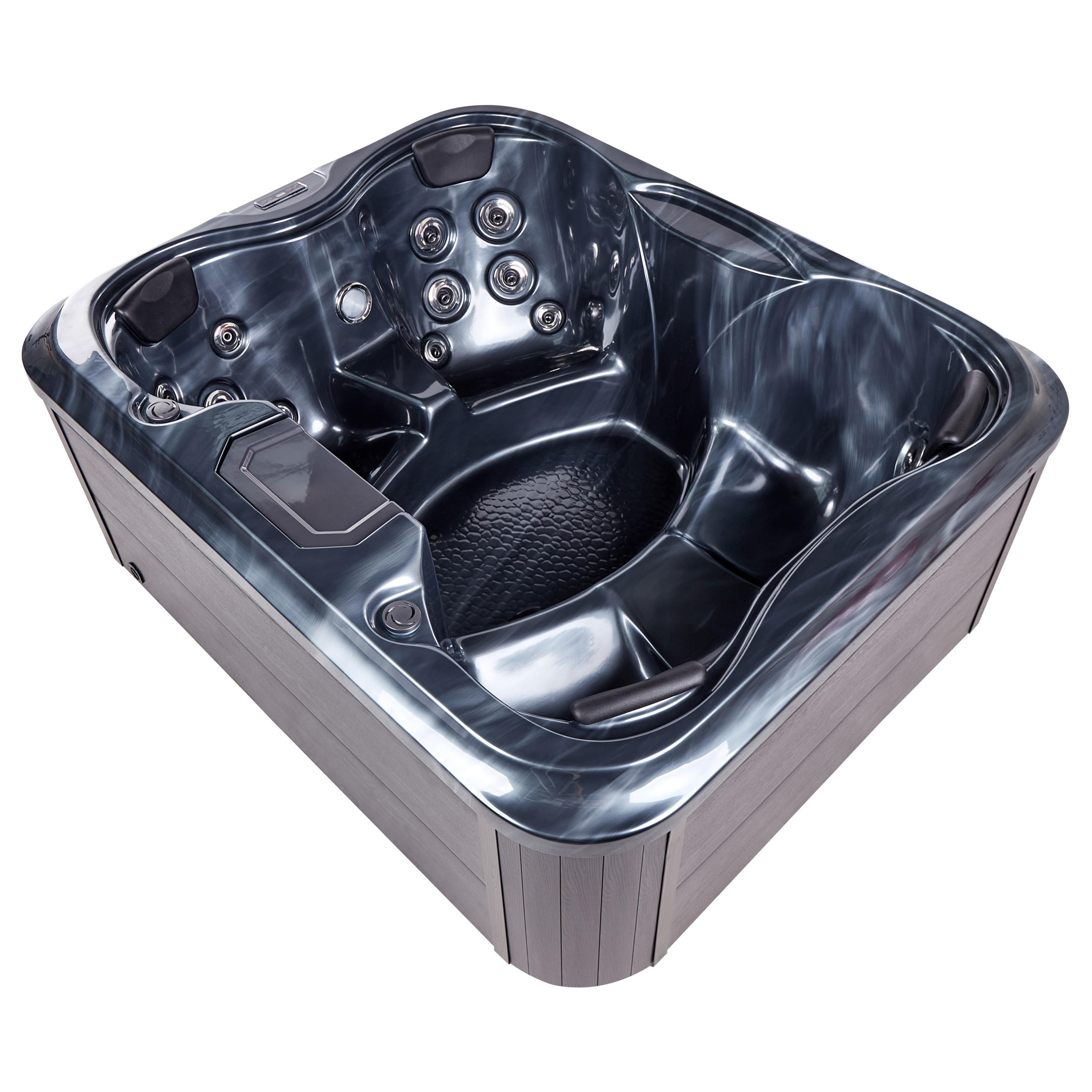 WHIRLPOOL Grau ArceIia - Grau, Kunststoff (215/80/180cm) - Beliani