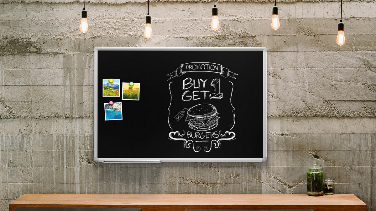 KREIDETAFEL mit Alurahmen Premium EXPO 90x60cm - Multicolor, Metall (90/60/1.6cm) - ALLboards