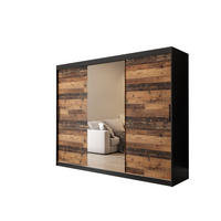 SCHWEBETÜRENSCHRANK 200/250/62 3-türig - Eichefarben/Schwarz, Holz/Kunststoff (250/200/62cm) - MÖBEL KRYSPOL