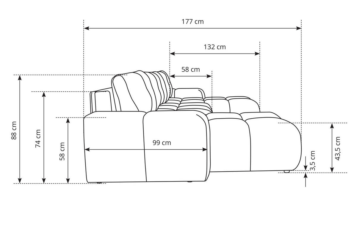 WOHNLANDSCHAFT Hosio Hellbraun 359/177/88 cm mit Schlaffunktion - Schwarz/Bronzefarben, Kunststoff/Textil (359/88/177cm) - AX Living