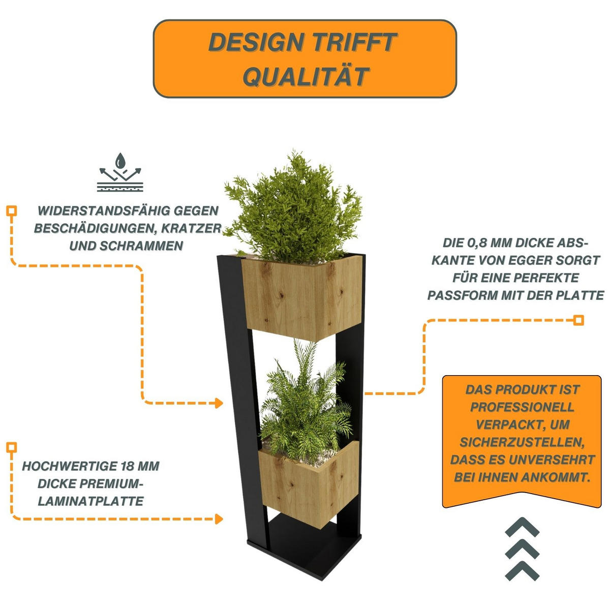 BLUMENSTÄNDER Duo - Eiche Artisan, Holzwerkstoff (23/98/29cm) - RAUMHIRSCH FURNITURE