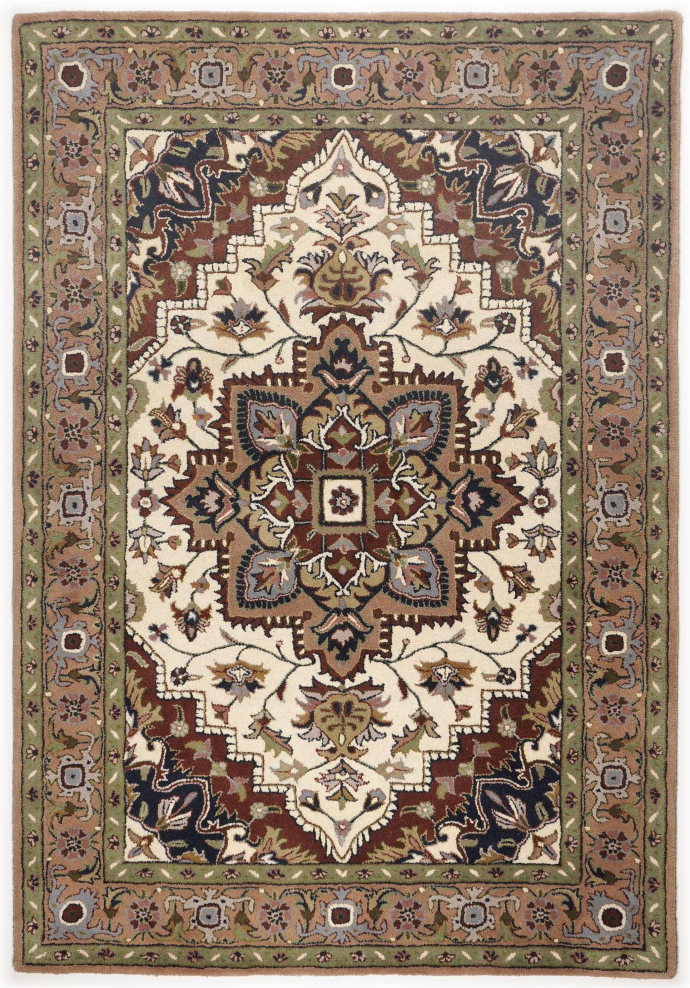 HANDTUFTTEPPICH Royal Heriz 60x90 cm - Creme, Textil (60/90cm) - THEKO