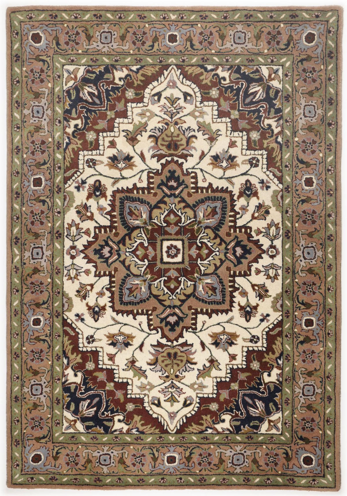 HANDTUFTTEPPICH Royal Heriz 60x90 cm - Creme, Textil (60/90cm) - THEKO