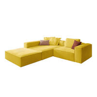ECKSOFA CARMO Gelb Flachgewebe - Gelb/Schwarz, Kunststoff/Textil (306/191cm) - KAWOLA