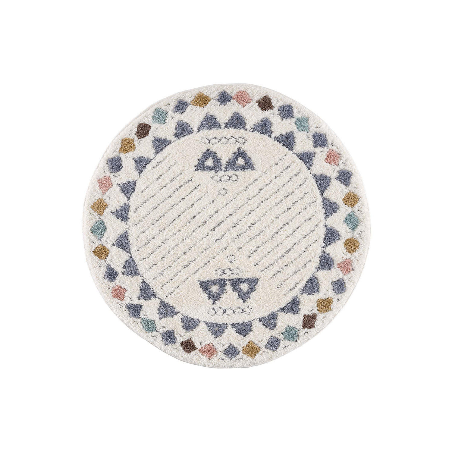 HOCHFLOR-TEPPICH Focus 3034 Multi 200 cm Rund - Multicolor/Creme, Textil (200/200cm) - carpet city