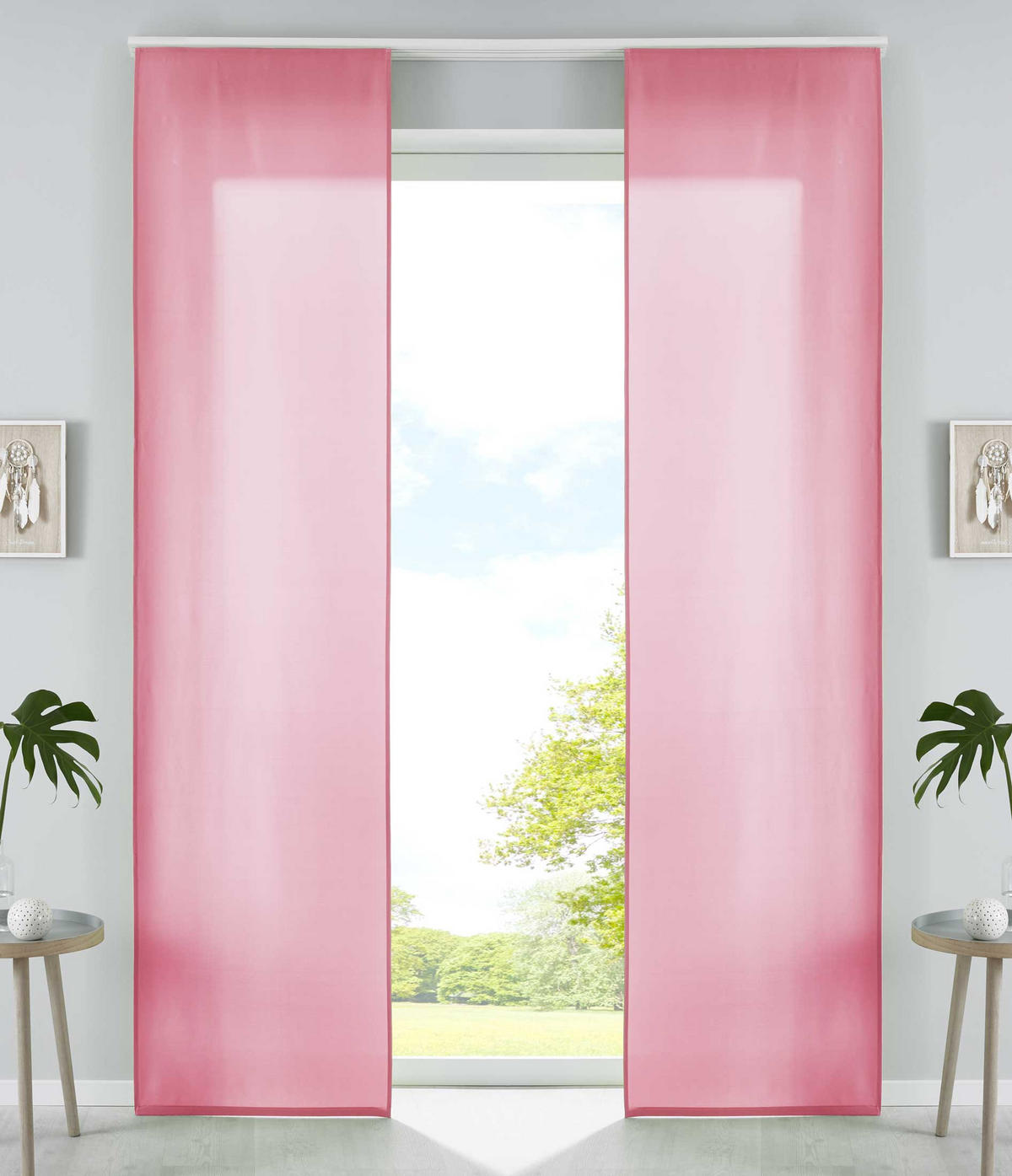 VORHANG 2ER SET HxB 245x60 cm Pink - Pink, Textil (60/245cm) - Gardinenbox
