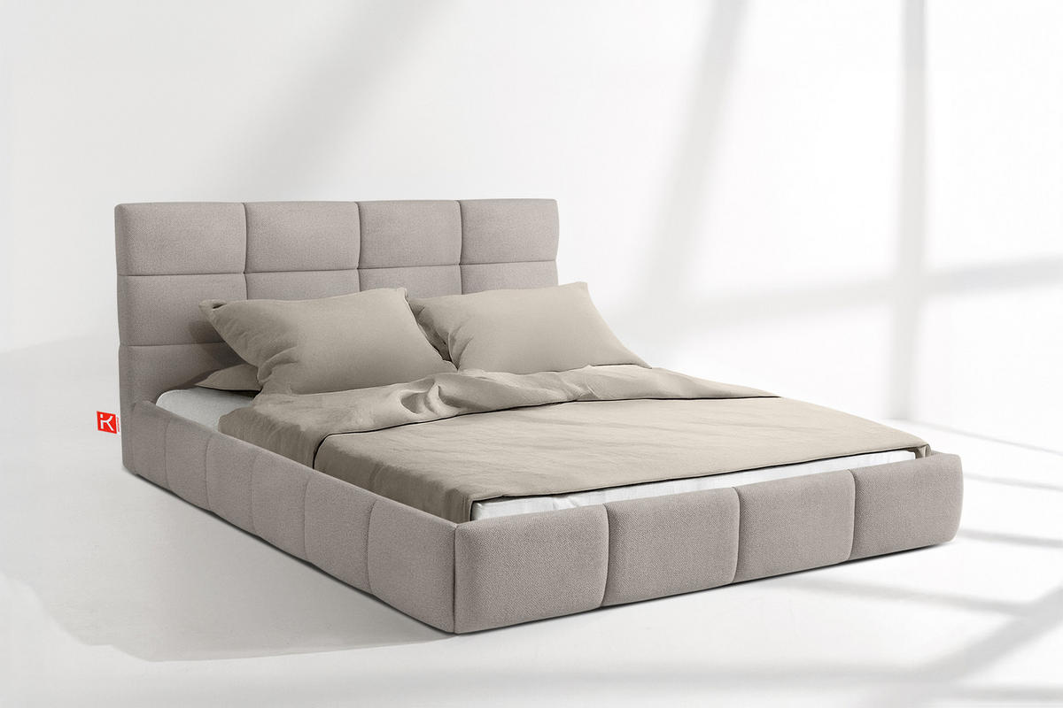 POLSTERBETT ALTOS Bouclé, hellgrau - Hellgrau, Holz/Holzwerkstoff (160/200cm) - KONSIMO®
