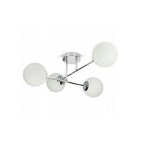 DECKENLEUCHTE SILBER - Weiß Hochglanz/Silberfarben, Glas/Metall (58/58/30cm) - kiki design