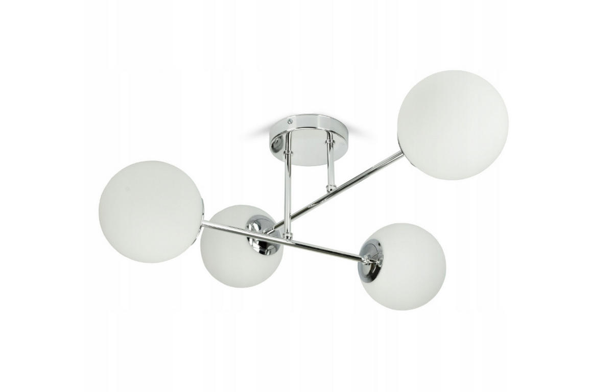 DECKENLEUCHTE SILBER - Weiß Hochglanz/Silberfarben, Glas/Metall (58/58/30cm) - kiki design