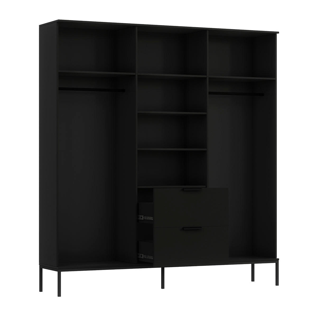 ORMAR 3 vrata Melchior Crna - crna, drvni materijal (185/200/60cm) - Petits-meubles