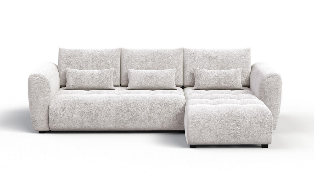 ECKSOFA SORENO 4-Sitzer, ecru - Ecru/Schwarz, Holz/Textil (293/171cm) - Courtois Laville