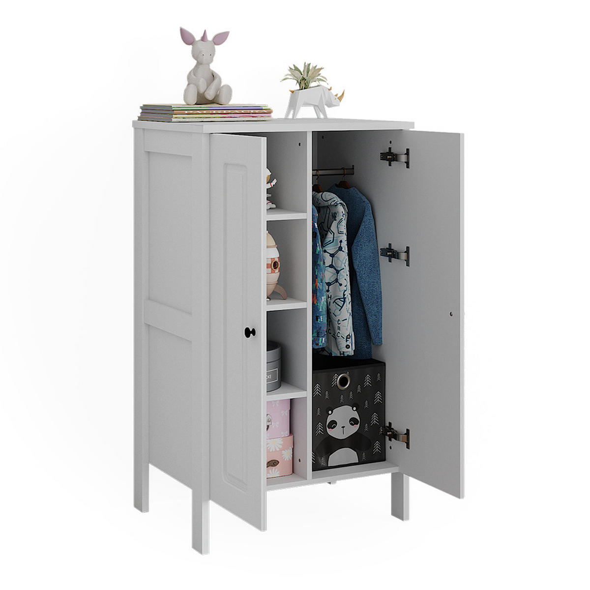KINDERKLEIDERSCHRANK Ajaton Weiß 70 x 120.6 cm - Weiß, Holzwerkstoff (70/120.6/53.4cm) - VitaliSpa