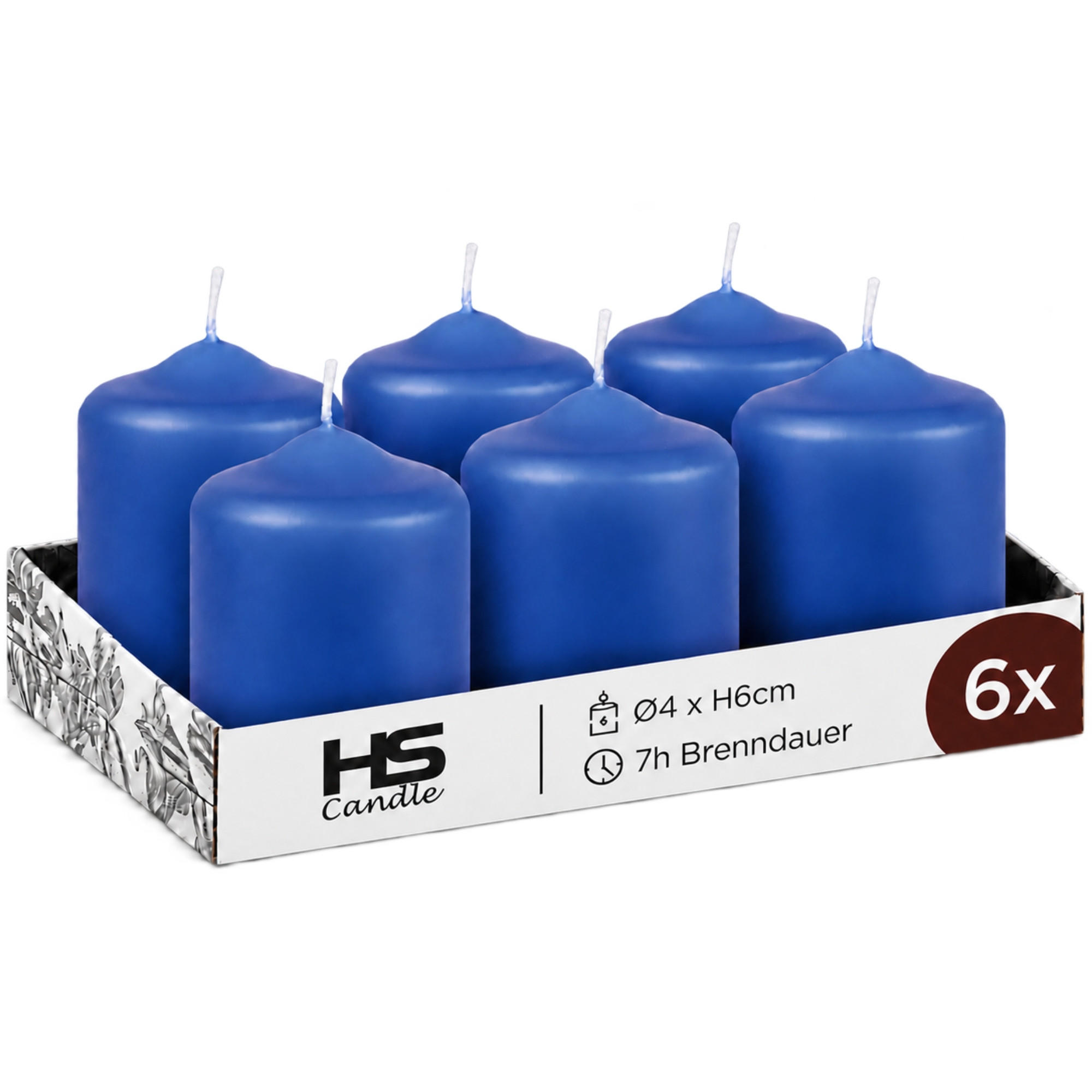 XXXLutz Stumpenkerzen Blau 6 cm