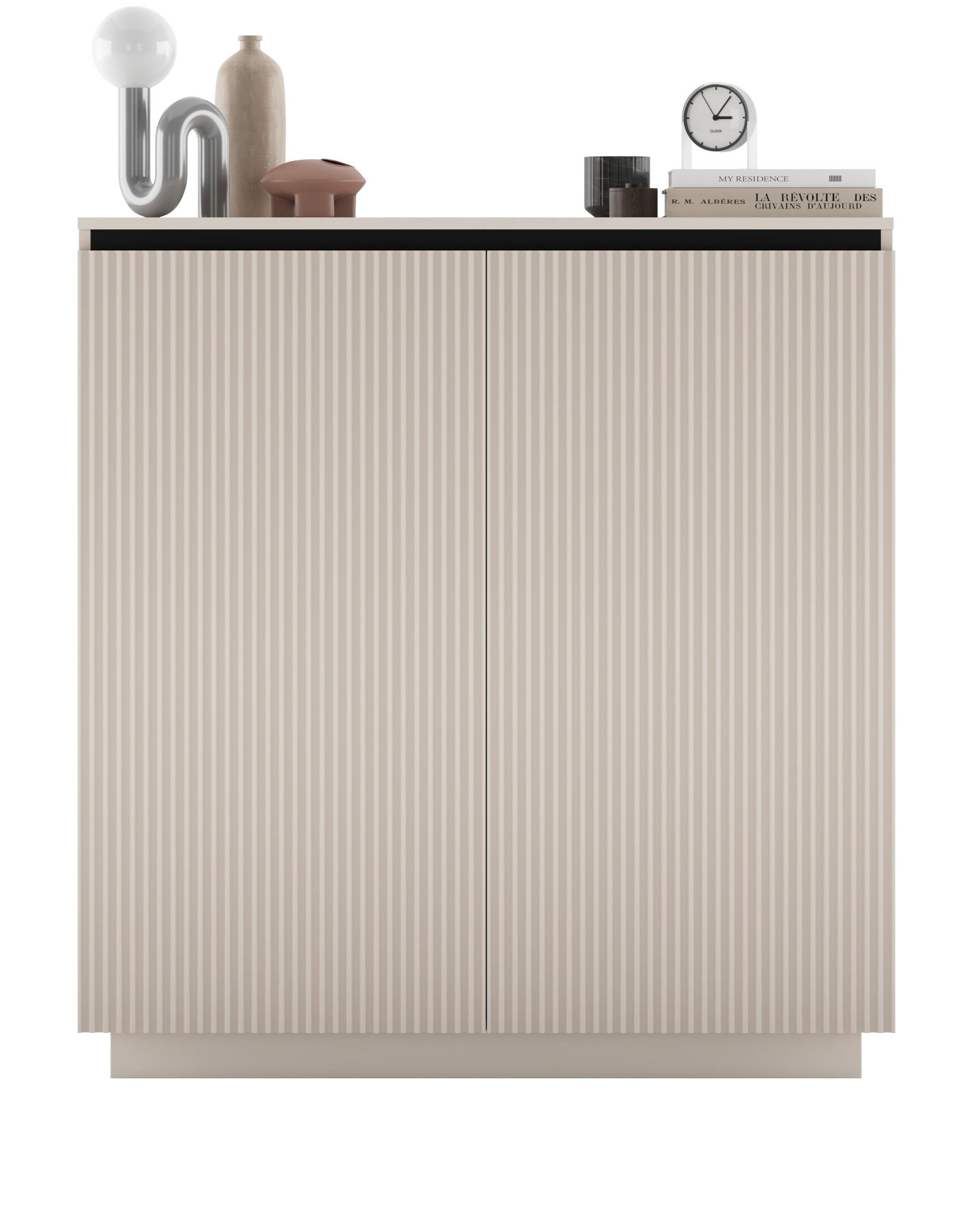 HIGHBOARD Selene 2D Kaschmir Matt 111 cm Glamour - Kaschmir, Holzwerkstoff (110.8/118/35cm) - Meble Lindner
