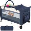 KINDER REISEBETT Hund,inklusive Tragetasche, 132 x 75 x 104 cm,blau - Blau, Kunststoff (75/104/132cm) - tectake