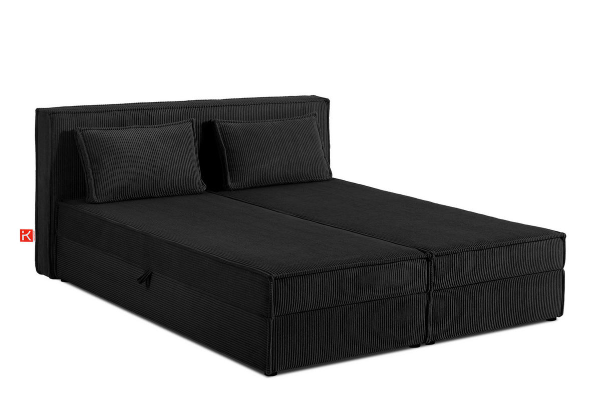 BOXSPRINGBETT ROTI mit Stauraum, schwarz - Schwarz, Holz/Holzwerkstoff (180/200cm) - KONSIMO®