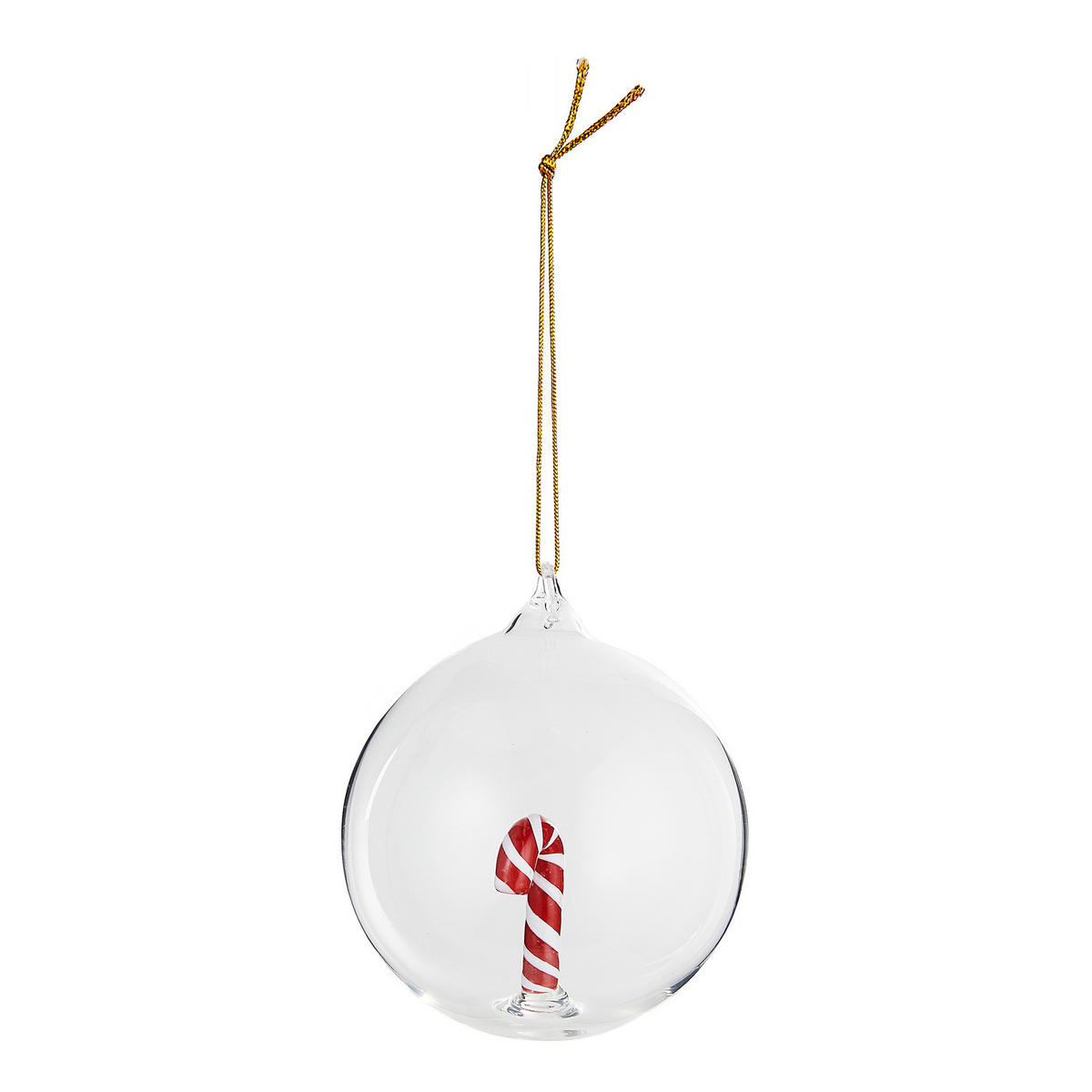 CHRISTBAUMKUGEL Hang On Candy Cane - Transparent, Glas (8/8/9cm) - Butlers