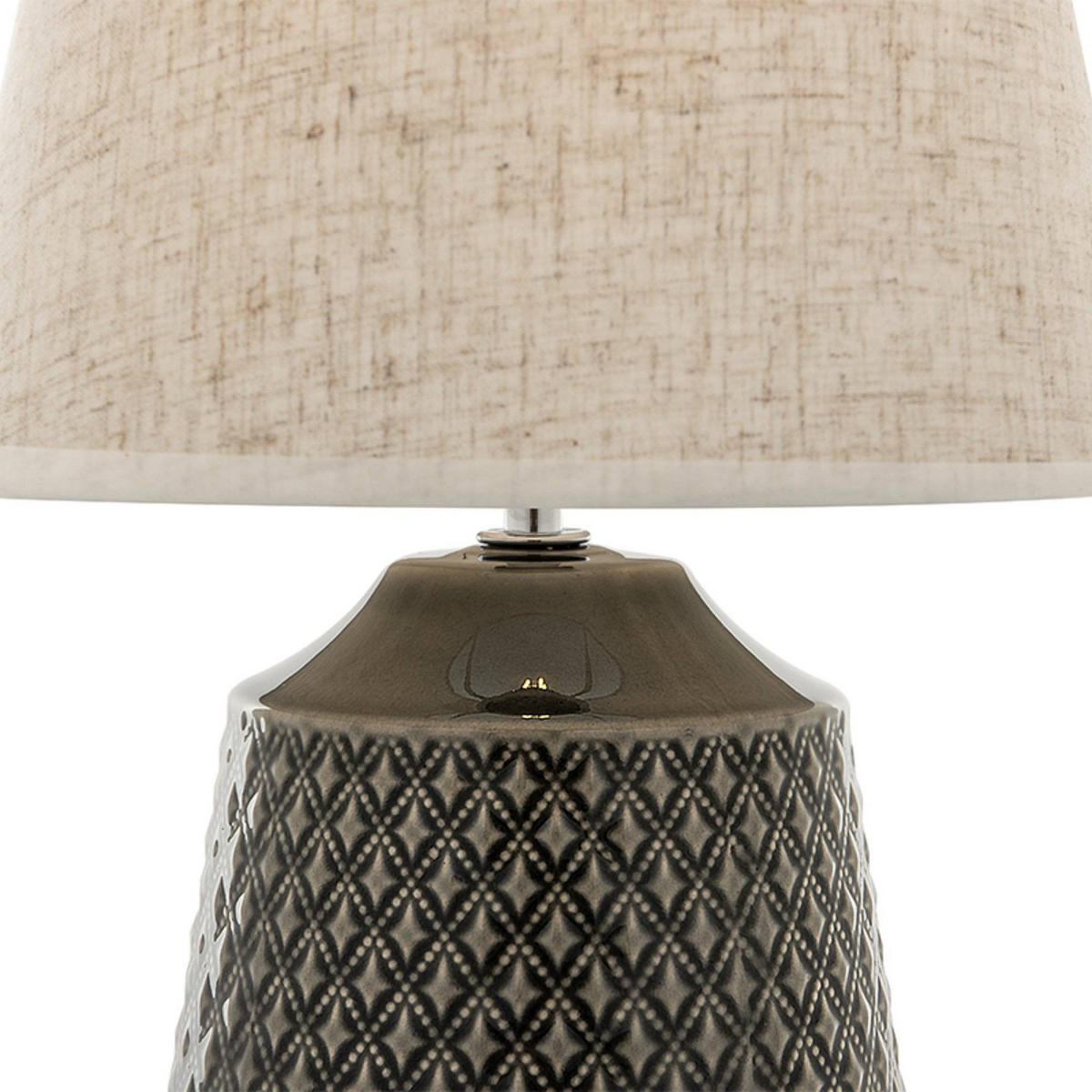 TISCHLAMPE SOPI 2-er Set, Beige/Marineblau - Blau/Beige, Keramik/Textil (25/25/39cm) - KONSIMO®