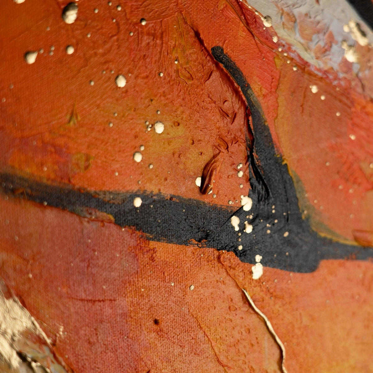GEMÄLDE Orangene Explosion Schattenfugenrahmen Schwarz 180x120 cm - Schwarz, Holz (180/120cm) - YS-art gallery