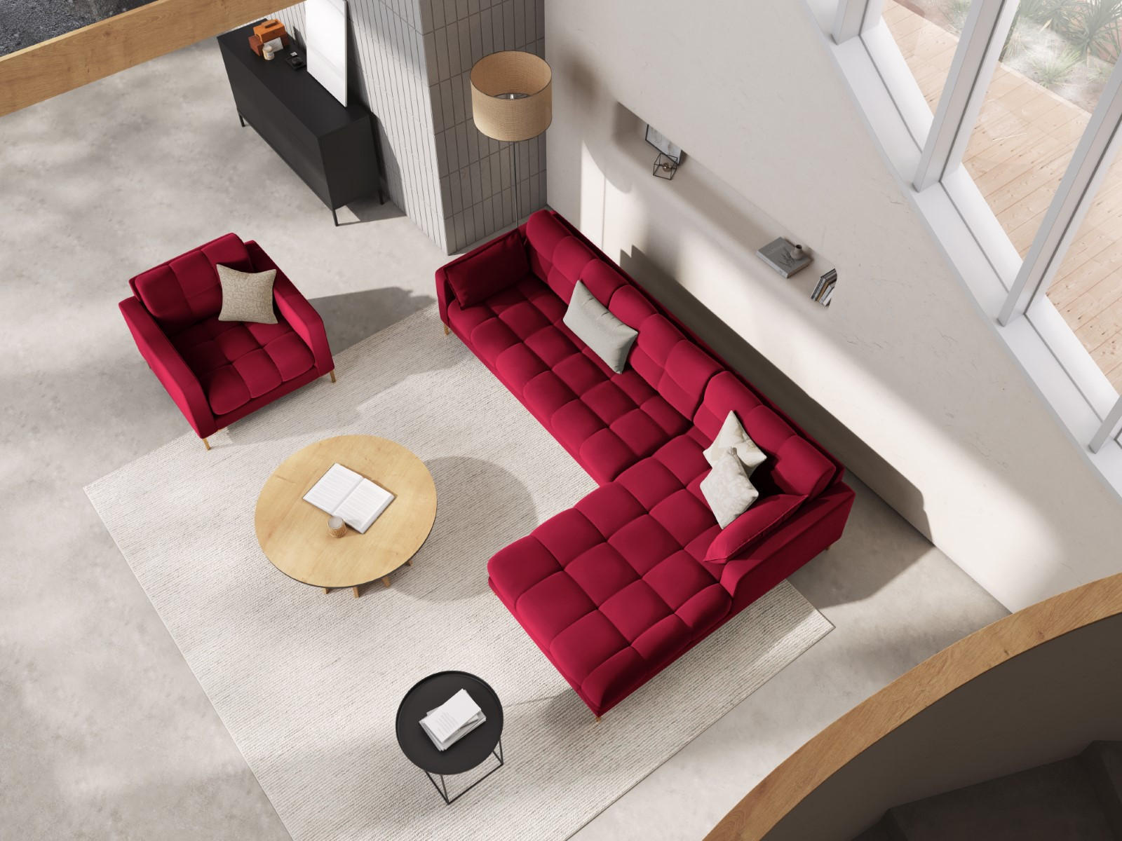 Thumbnail - Micadoni Ecksofa, Rot, Textil, 5-Sitzer, L-Form, 293x185 cm, Hergestellt in Europa, Oeko-Tex®, Wohnzimmer, Sofas & Couch...