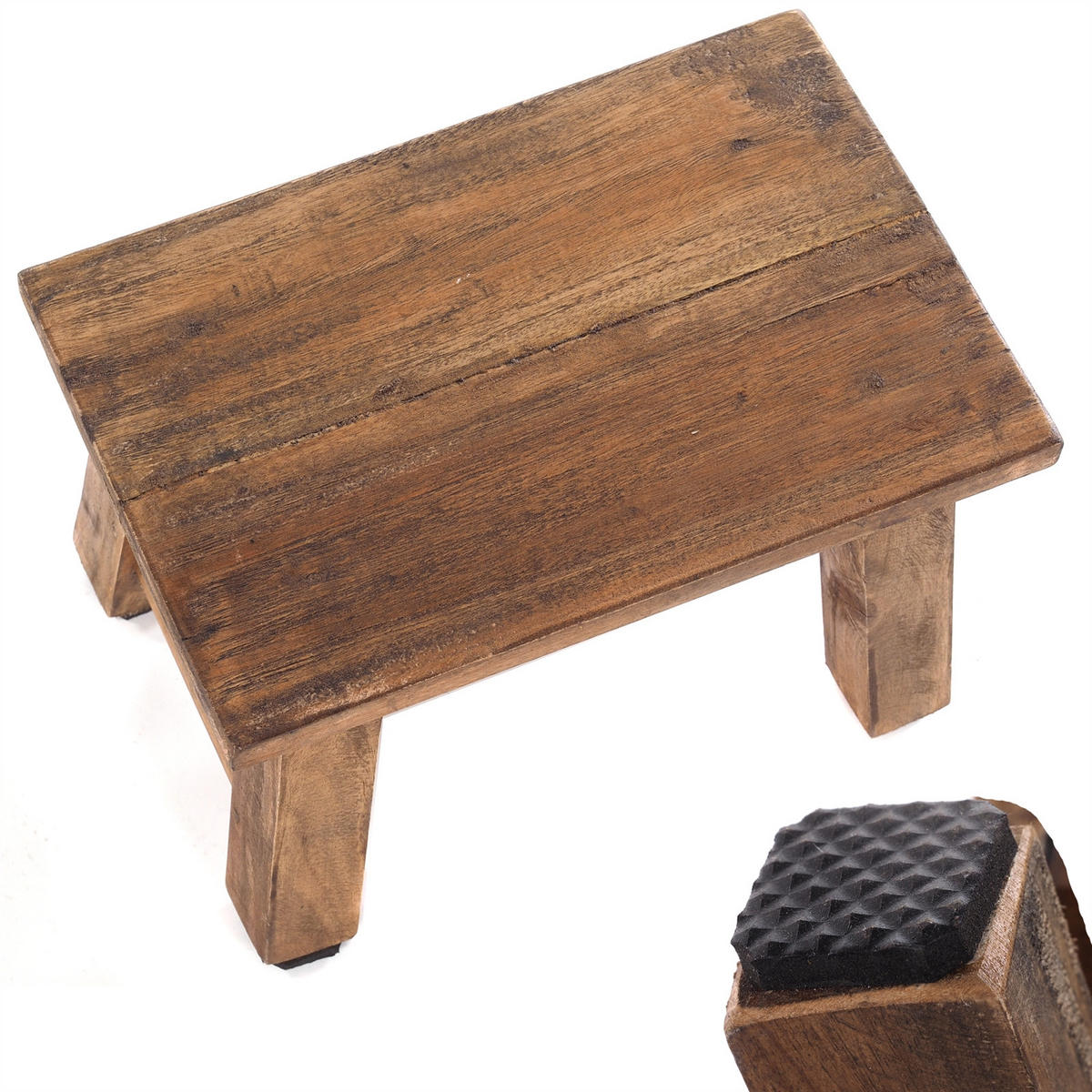 BLUMENHOCKER Monte Mahagoni Massivholz 01 natur-vintage - Naturfarben, Holz (30/21/20cm) - DESIGN DELIGHTS