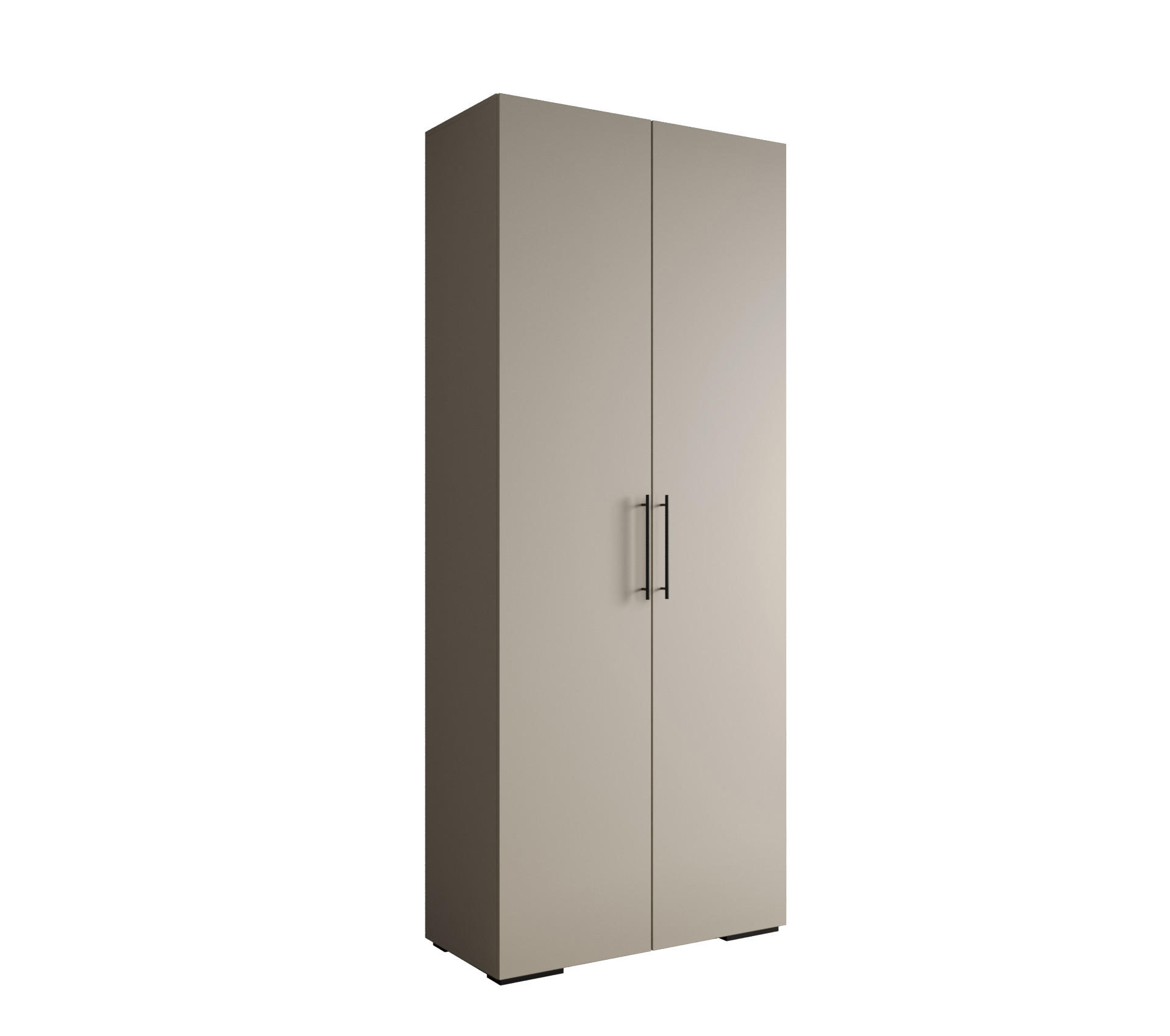 Abiks Möbel Drehtürenschrank Kaschmir, Schwarz 100x236.7x47 cm