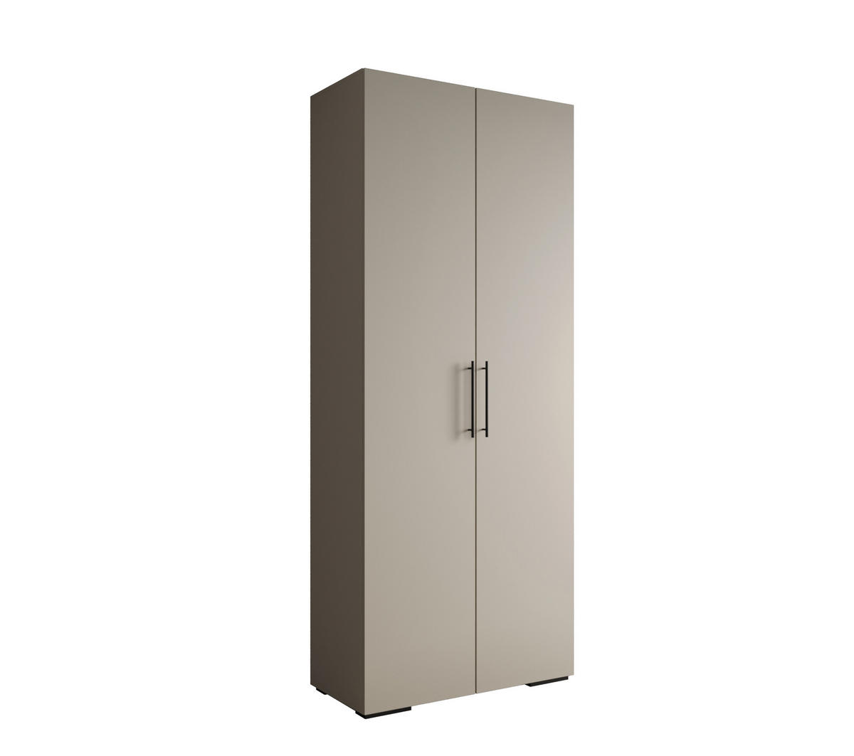 DREHTÜRENSCHRANK 236.7/100/47 2-türig - Kaschmir/Schwarz, Holz/Metall (100/236.7/47cm) - Abiks Möbel