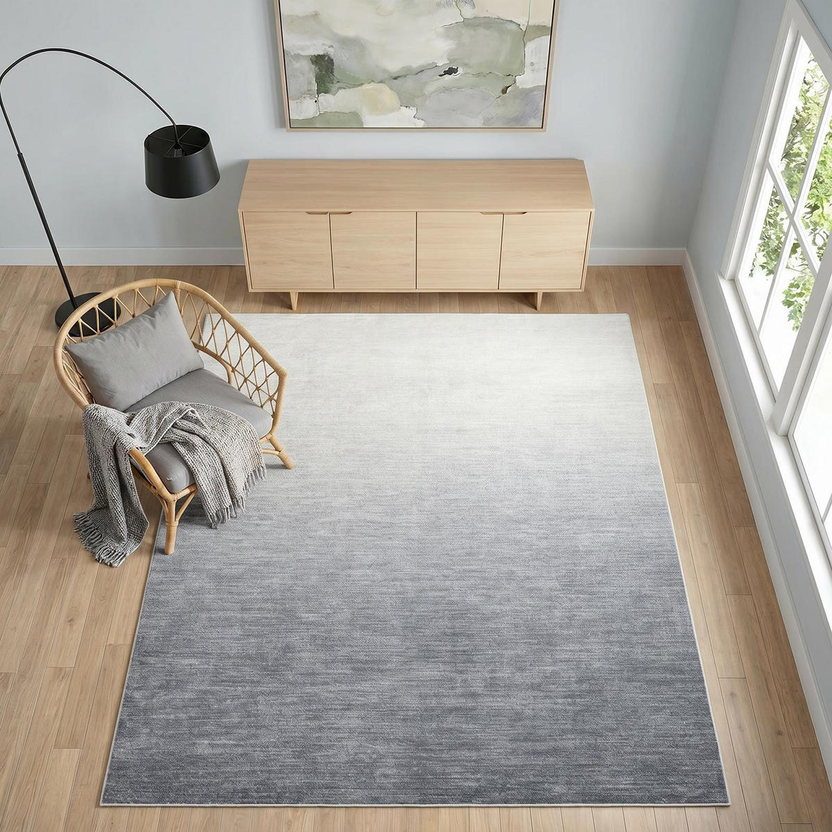 TEPPICH OMBRE grau - Grau, Textil (160/230cm) - IDIMEX