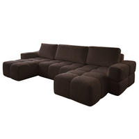 WOHNLANDSCHAFT U-Form Braun WOLKS - Braun, Textil (340/90/165cm) - Compleo24