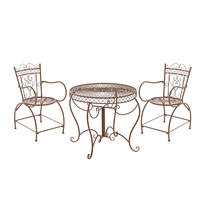 BALKONSET Bistroset Lorin Metall Antik braun 2 Personen - Braun, Metall - DELUKE