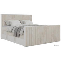 BOXSPRINGBETT TRAVIT KING DUO 160/200 - Beige Cord - Topper T25 - H4 - Beige/Schwarz, Kunststoff/Textil (160/200cm) - MKS