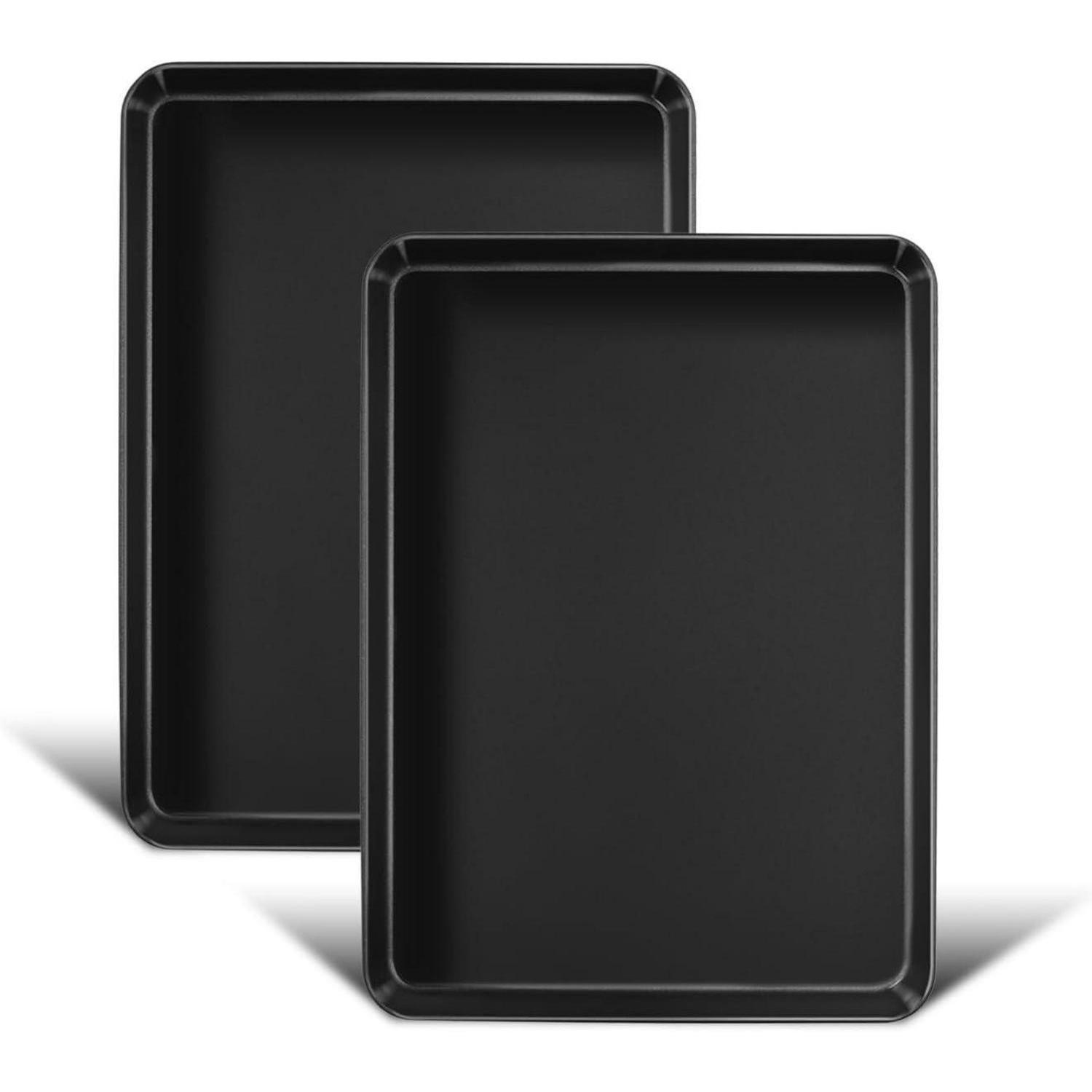 BACKBLECH 2er Set Antihaft Karbonstahl 26,5 cm - Schwarz, Metall (20.5/2.5/26.5cm)