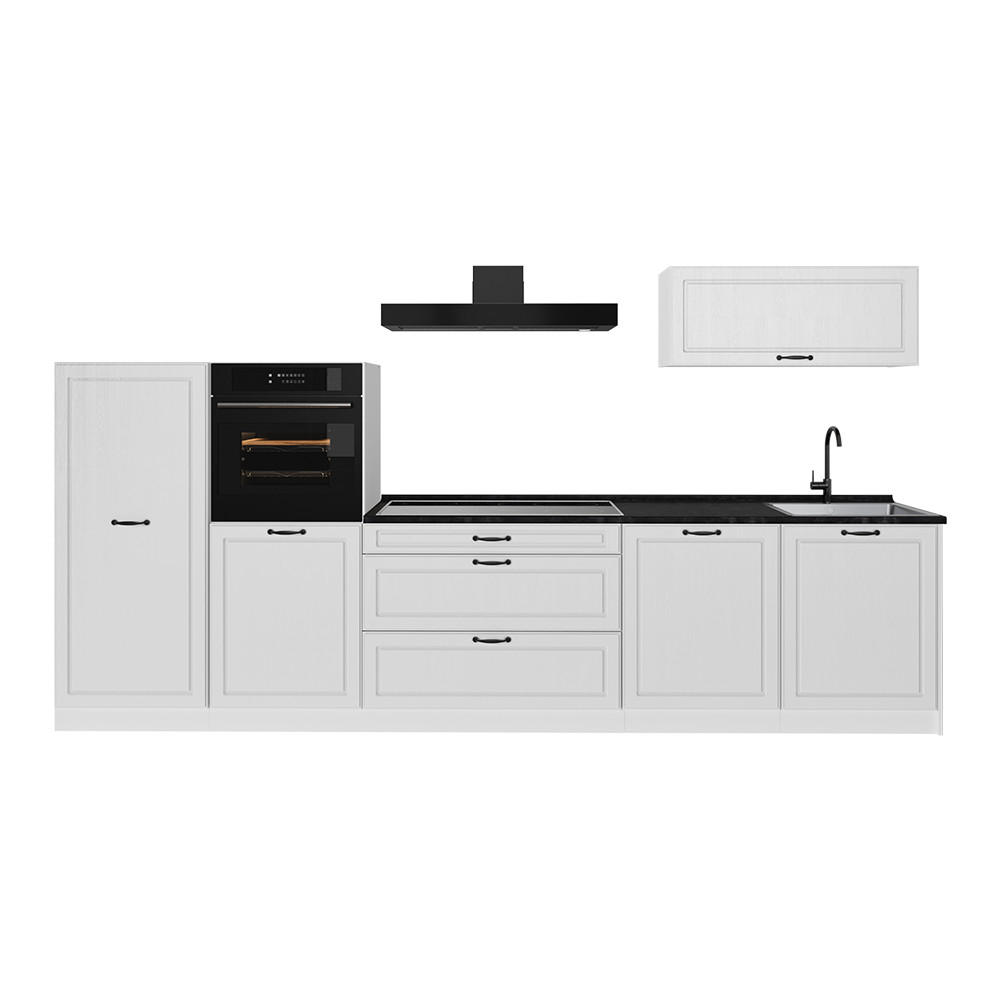 Vicco Küchenzeile Weiß, Weiß 340x143x46 cm