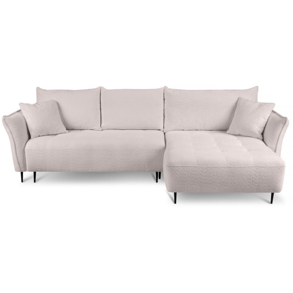 ECKSCHLAFSOFA Bari rechts rosa - Schwarz/Rosa, Textil (276/158cm) - Beautysofa