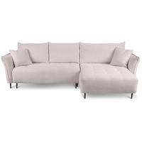 ECKSCHLAFSOFA Bari rechts rosa - Schwarz/Rosa, Textil (276/158cm) - Beautysofa