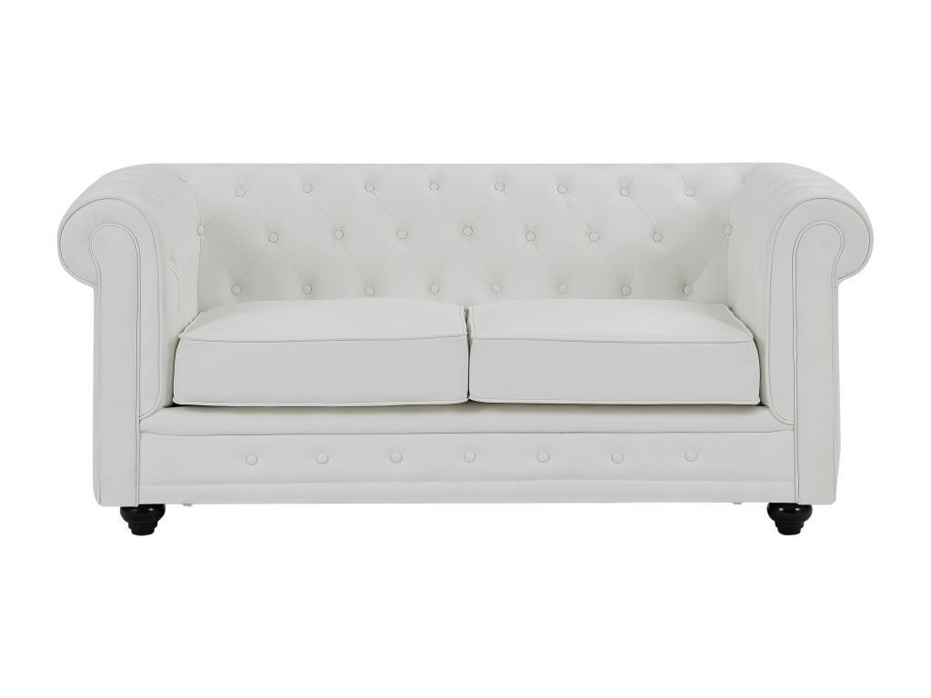 SOFA 2-Sitzer - Kunstleder - Weiß - CHESTERFIELD - Weiß, Leder (88/72/168cm) - Vente-Unique
