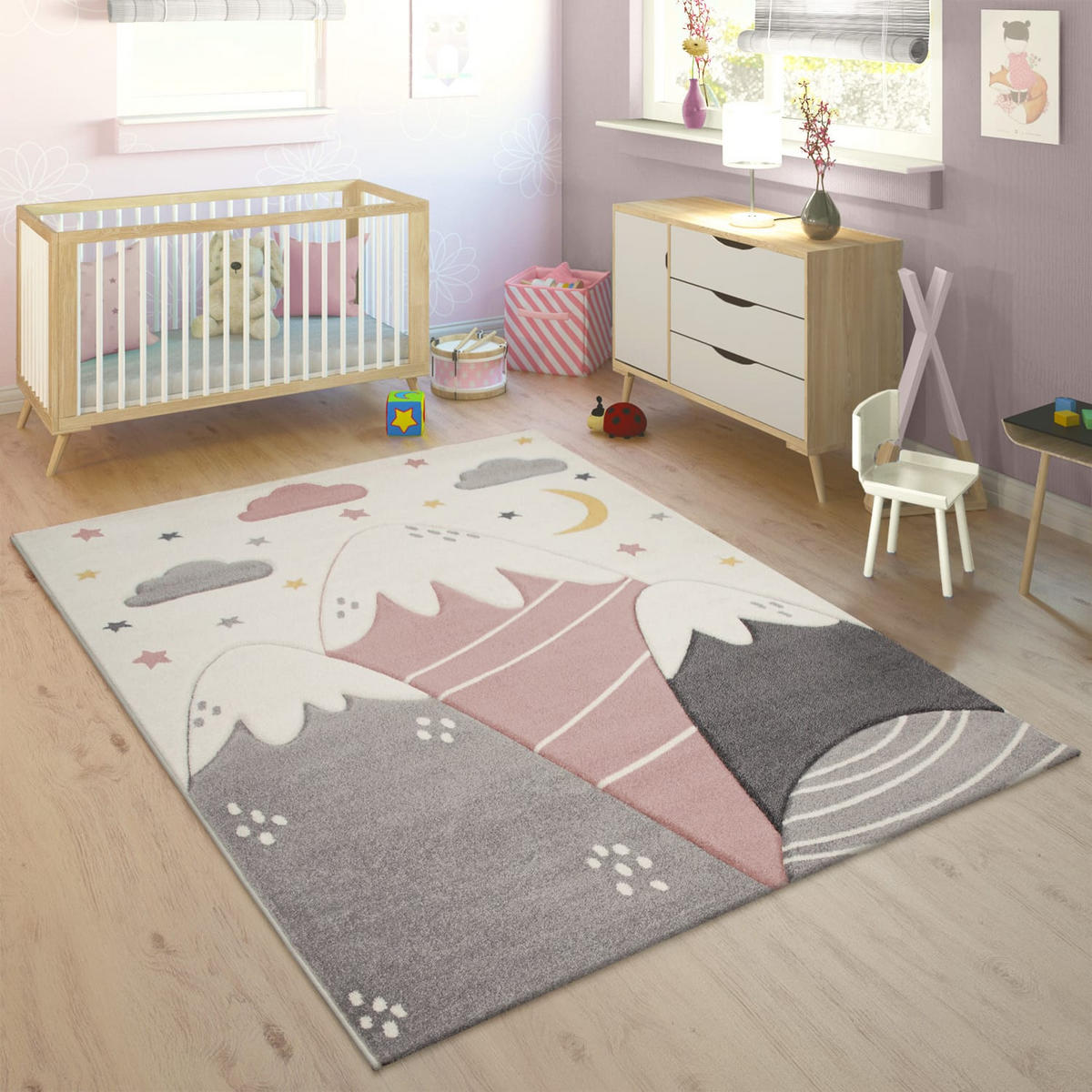 KINDERTEPPICH 133/133 cm Cosmo 707 - Pink, Kunststoff (133/133cm) - Paco Home